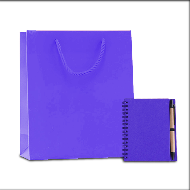 custom logo paper Non woven promotional tote shopping bags with Notebook and Pen