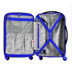 Factory custom Black and blue ABS Travel bags Trolley Wholesale Hard Shell Travelling Spinner Luggage sets