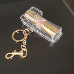 Fashion Travel Small Mini Clear Pvc Women Lipstick Pouch Cosmetic Makeup Bag With Key Chain
