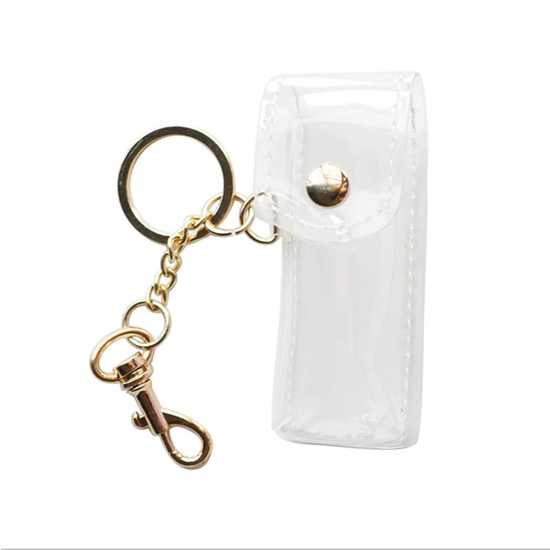 Fashion Travel Small Mini Clear Pvc Women Lipstick Pouch Cosmetic Makeup Bag With Key Chain