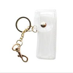 Fashion Travel Small Mini Clear Pvc Women Lipstick Pouch Cosmetic Makeup Bag With Key Chain