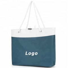 Custom Logo Polyester Women Handbags Large Capacity Reusable Shopping Tote Bags