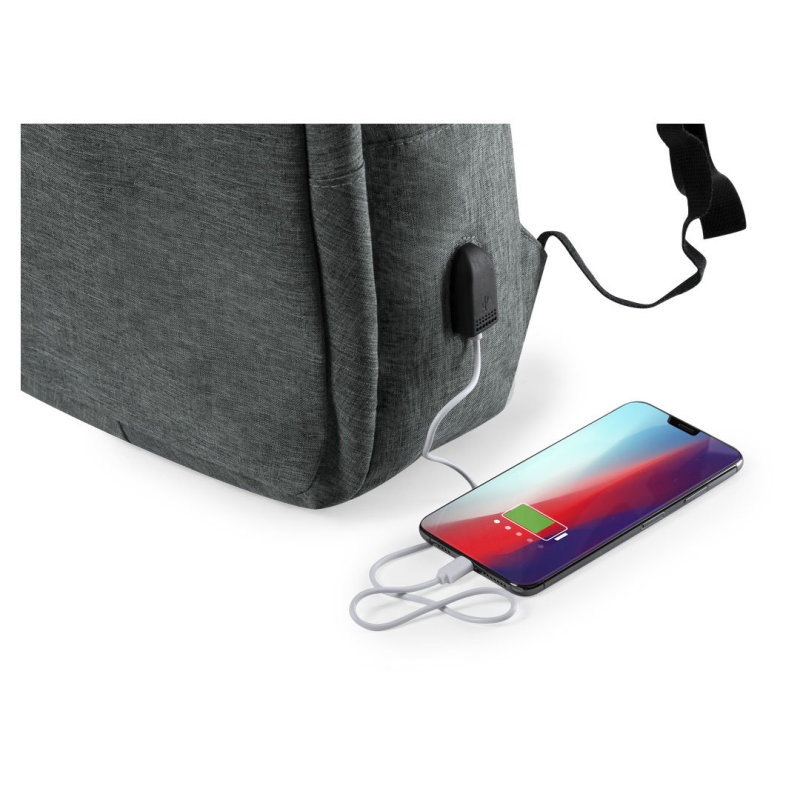 Travel Outdoor Sports Black Grey USB Charging Bags Laptop Smart Backpack