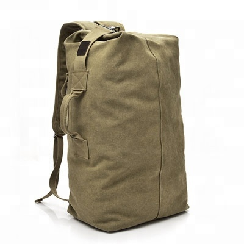 Large Capacity Durable Camping Travel Waterproof Canvas Sports Bag Rucksack Gym Hiking Backpack