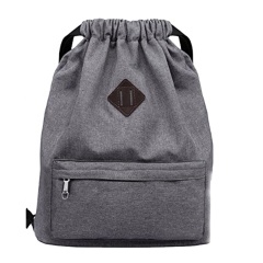 custom logo waterproof  drawstring backpack sport gym bagpack travel camping bags black nylon drawstring backpack
