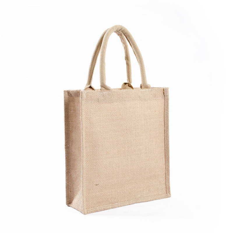 Reusable Waterproof Jute Shopping Bag with Reinforced Handles – Eco-Friendly Foldable Tote