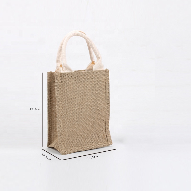 شعار مخصص مطبوع Eco Recycle Natural Waterproof بنجلاديش Gunny Jute Tote Bags