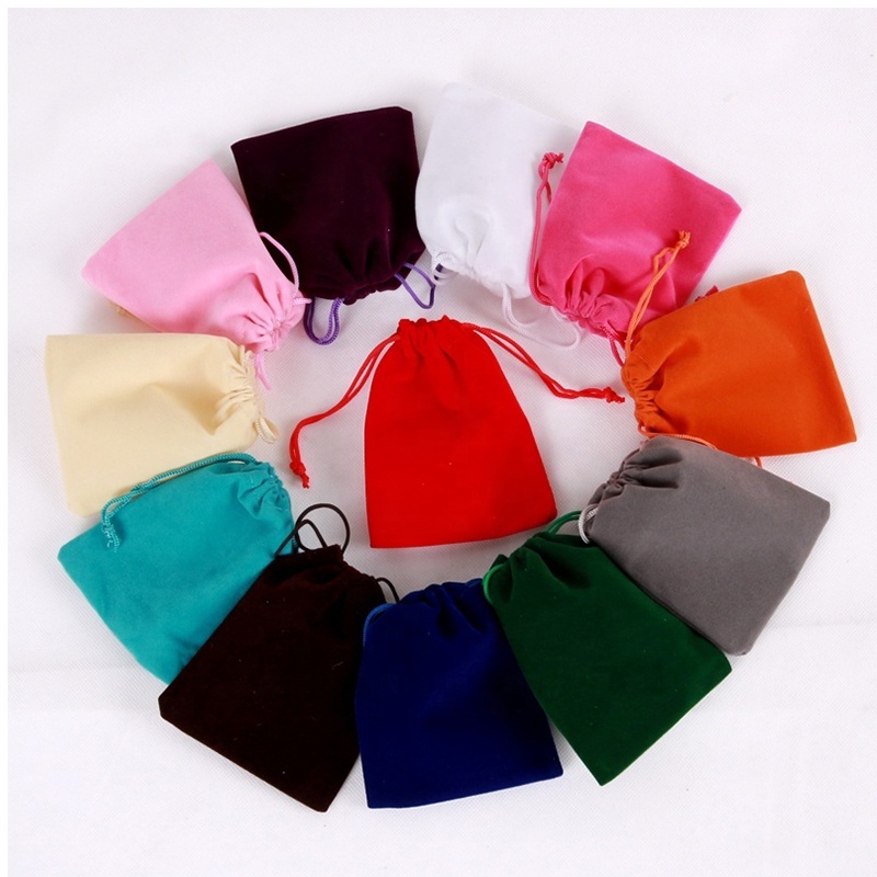 Wholesale Luxury Custom Logo Portable Small Velvet Pouch Jewelry Drawstring Bag