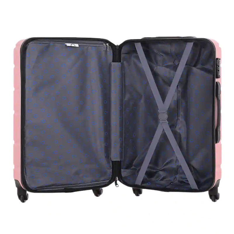 Custom Lightweight ABS Travel Big Cheap Trolley Luggage Set Pink Suitcase Sets