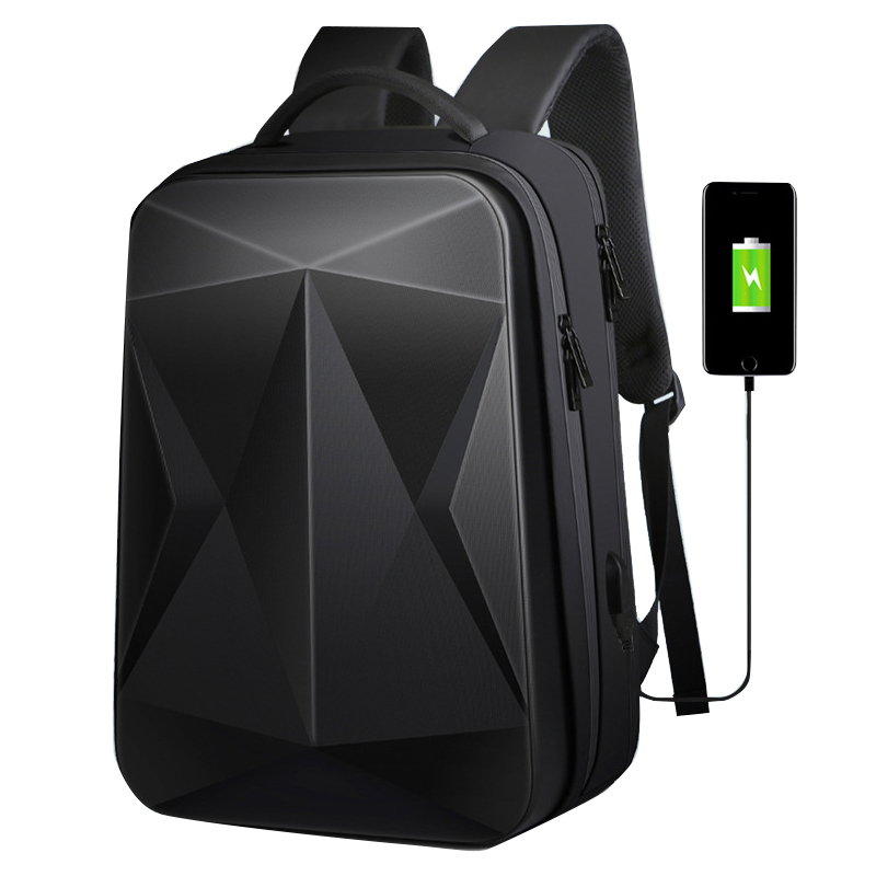 Multifunction Hardshell Waterproof Men Business Travel Laptop Backpacks With USB Charge Port
