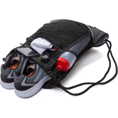 Multipurpose Reusable Sport Gym String Bag Soccer Mesh Drawstring Backpack With Zipper