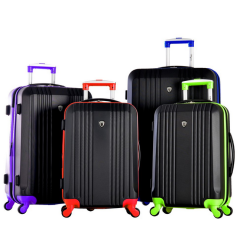 Factory custom Black and blue ABS Travel bags Trolley Wholesale Hard Shell Travelling Spinner Luggage sets