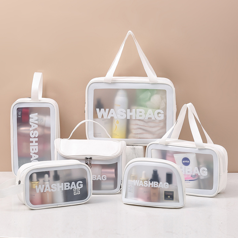 Waterproof Custom Luxury Pink Pu PVC Clear MakeUp Beauty Cosmetic Bag Wth Printed Logo