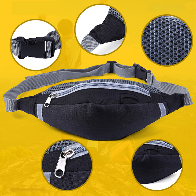 Custom Waterproof Reflective Light Weight  Waist Bag running fanny pack waist bag