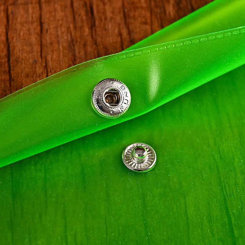 High Quality Durable Plastic Document Bag A4 Size Transparent File Folder With Snaps Buttons