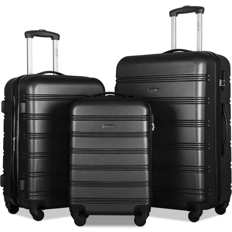3 Piece Set Spinner ABS Luggage Expandable Travel Suitcase 20 24 28 inch
