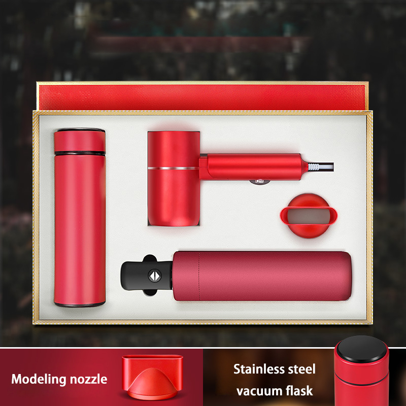Custom Umbrella Vacuum Insulated Cup Hair Dryer Gift Set Promotional Corporate Business Gifts Set