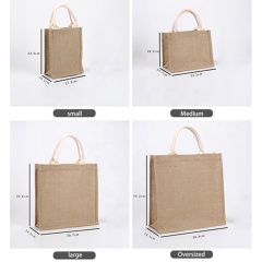 Custom Logo Printed Eco Recycle Natural Waterproof Bangladesh Gunny Jute Tote Bags