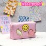 Customized Travel Waterproof Pu Leather Ladies Cute Pink Small Makeup Cosmetic Bag