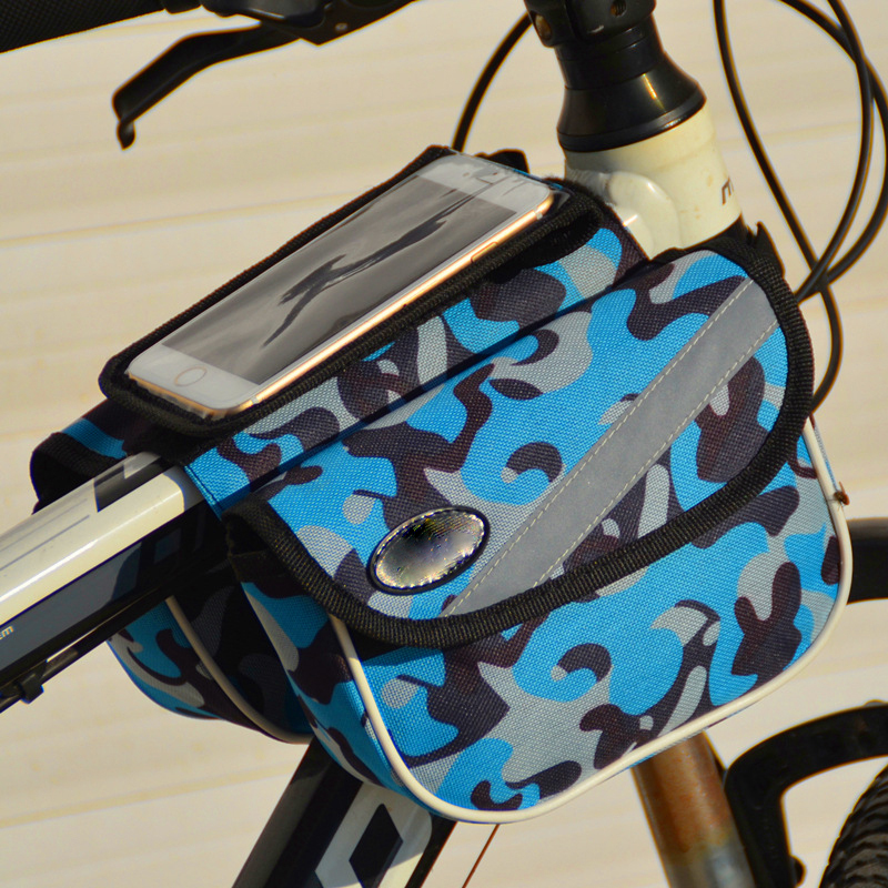 Travel Waterproof Front Tube Touch Screen Phone Bike Bag Bicycle Frame Bag