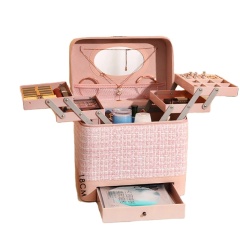 Custom Multi-Layer Portable Women Toiletry Bag Travel Makeup Cosmetic Case With Zipper Custom Multi-Layer Portable Women Toiletry Bag Travel Makeup Cosmetic Case With Zipper
