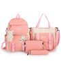 Hot Sale Customized Waterproof Travel 4 in 1 Primary Student Pretty Girls Backpack School Bag Set