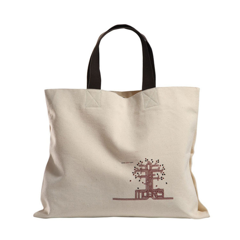 Custom Printed Logo Cotton Shopping Bag Small Waxed Canvas Tote Bag