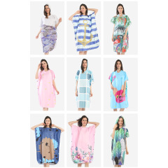 microfiber suede adult summer poncho beach towels with logo custom print