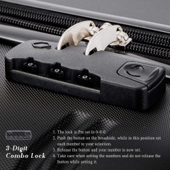 3 Piece Set Spinner ABS Luggage Expandable Travel Suitcase 20 24 28 inch