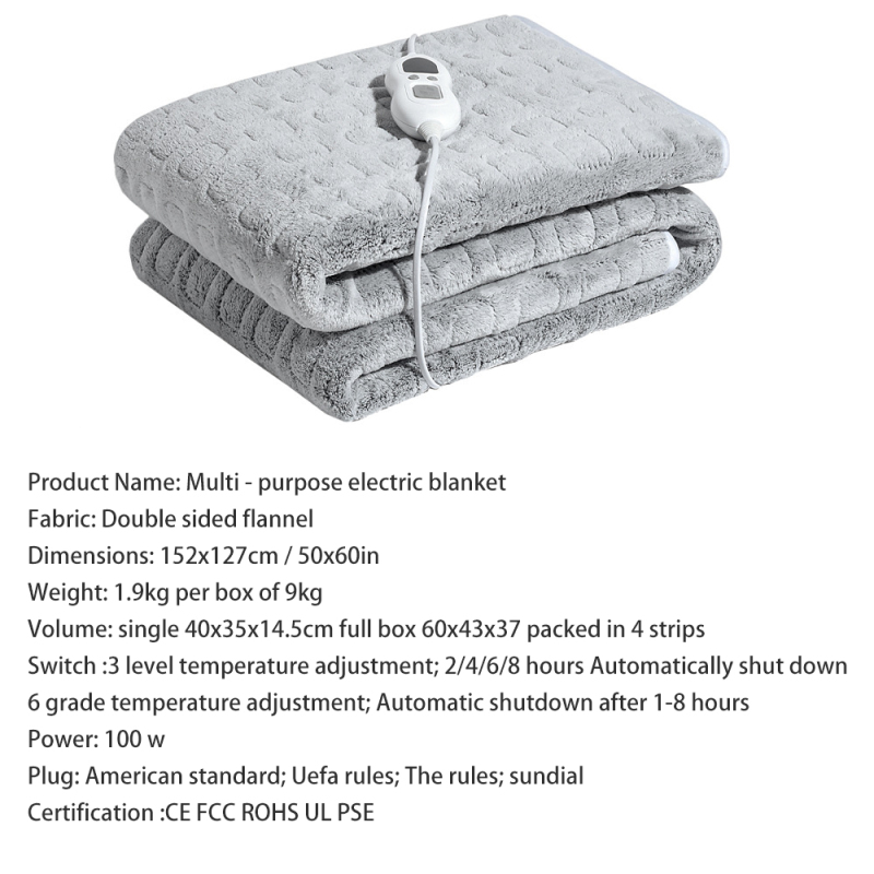 wholesale US UK plug 110V 220V household 6 gear electric heated warm blankets for winter bed