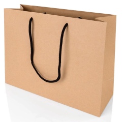 Luxury Black Gift Paper Bag Custom logo print Kraft Shopping Paper Bag With Ribbon Handles