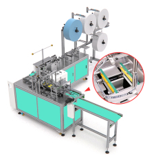 Máquina de fabricación desechable de 3 capas de mascarilla quirúrgica completamente automática