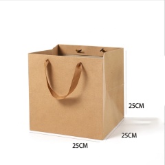 Fancy brown square eco friendly gift paper bag