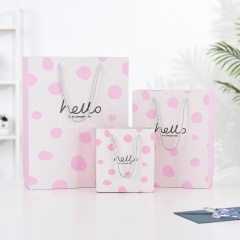 Multiple size hard paper gift bag packaging custom with rope