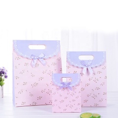 Bolsa De Regalo Small Customized Paper Gift Shopping  Bags  Wedding Candy Packing Bag With Ribbon