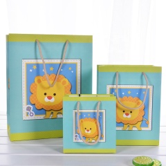 Custom cartoon animal pattern print paper gift bag for packaging