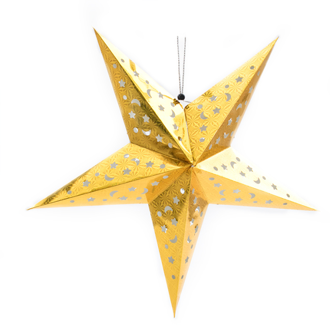 Can be wholesale Christmas party decoration supplies 3D pentagram lampshade paper lantern crafts