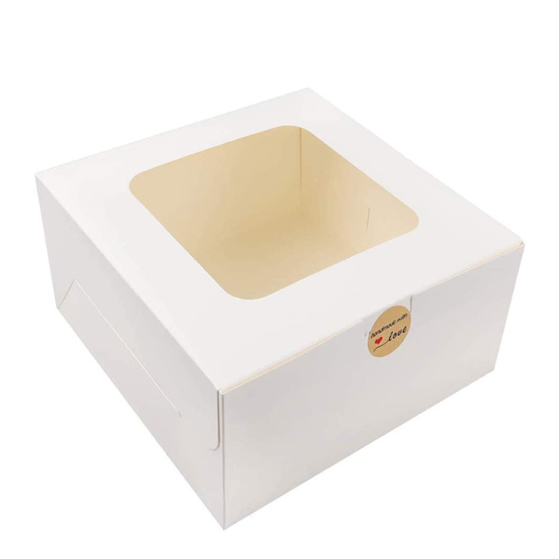 Luxury wedding sturdy and easy to fold doughnut display window bread box brown drawer paper box with window
