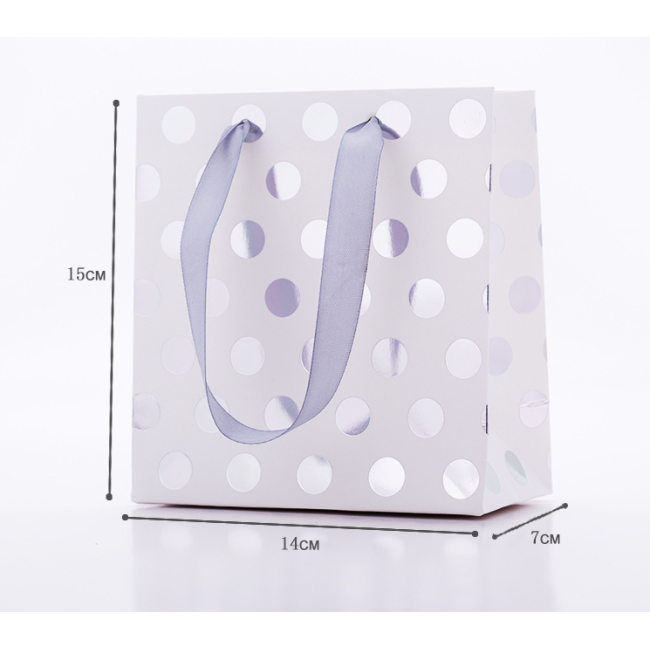 Bolsa De Regalo Custom Hot Stamping Print Glitter Gift Shopping Paper Bag With Handle For Makeup Packing