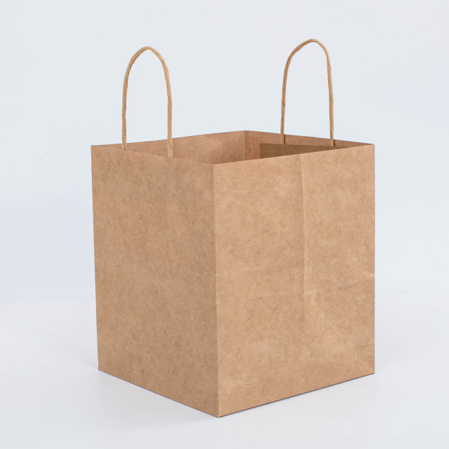 Wholesale recyclable custom printed logo brown kraft paper bag shopping bag packaging bags
