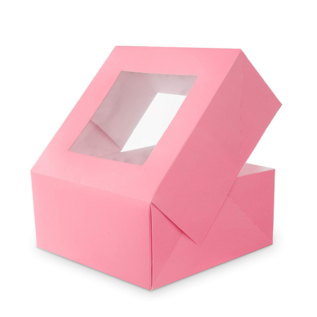 Baby welcome party custom transparent window wave design paper box cheesecake cup cakes paper box