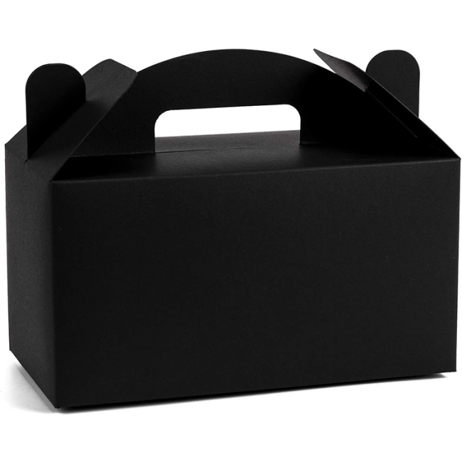 Can be wholesale themed birthday party cute gift paper box portable black cake folding paper box