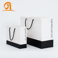 Promotion Custom Printing Christmas Festival Logo Presents Gift Shopping Paper Bag with Drawstring