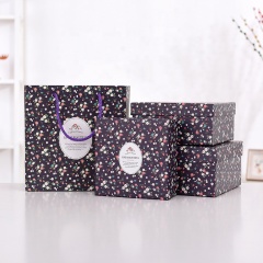 Wholesale custom size floral large bag paper kraft box set