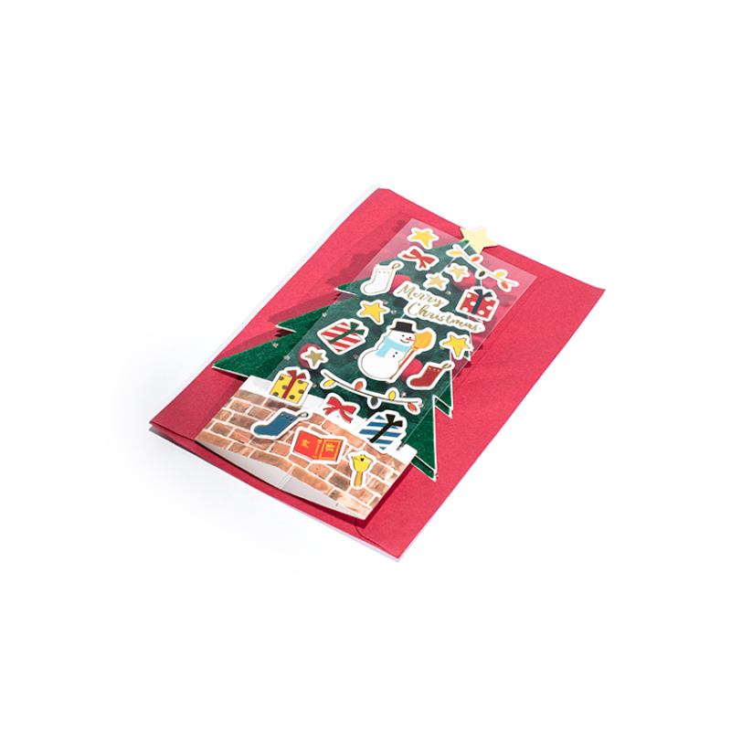 Christmas card with envelope red plaid design Christmas cards that men and women like
