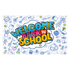 Welcome Back To School Flag Background Fabric