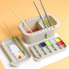 3-in-1 Multi-function Paint Brush Washer With Palette