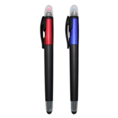 3 In 1 Plastic Touch Ball Pen W/ Dual-Use Ballpoint Screen Cleaner