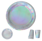 24 In 1 Set Laser Iridescent Paper Cup And Plate