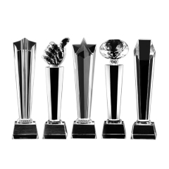 3D Crystal W/ Five-Pointed Star Award Trophy